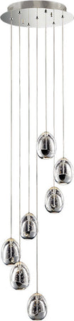 Lampadario-A-Sospensione-Contemporaneo-Golden-Egg-Cromo-Vetro-Pulegoso-Led-33,6W