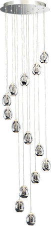 Lampadario-A-Sospensione-Contemporaneo-Golden-Egg-Cromo-Vetro-Pulegoso-Led-67,2W