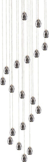 Lampadario-A-Sospensione-Contemporaneo-Golden-Egg-Cromo-Vetro-Pulegoso-Led-96W