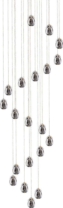 Lampadario-A-Sospensione-Contemporaneo-Golden-Egg-Cromo-Vetro-Pulegoso-Led-96W