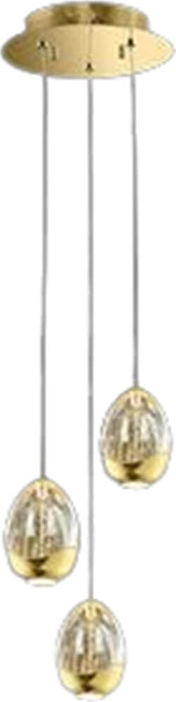 Lampadario-A-Sospensione-Contemporaneo-Golden-Egg-Oro-Vetro-Pulegoso-Led-14,4W