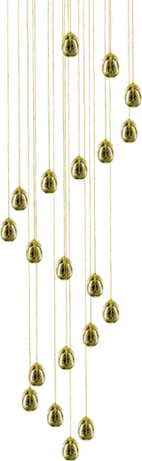 Lampadario-A-Sospensione-Contemporaneo-Golden-Egg-Oro-Vetro-Pulegoso-Led-96W