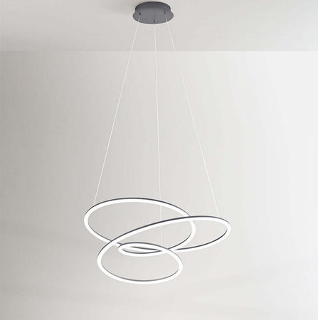 Lampadario-A-Sospensione-Contemporaneo-Spira-Alluminio-Grigio-Led-Integrato-96W