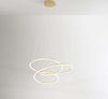 Lampadario-A-Sospensione-Contemporaneo-Spira-Alluminio-Oro-Led-Integrato-96W