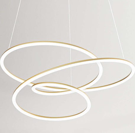 Lampadario-A-Sospensione-Contemporaneo-Spira-Alluminio-Oro-Led-Integrato-96W