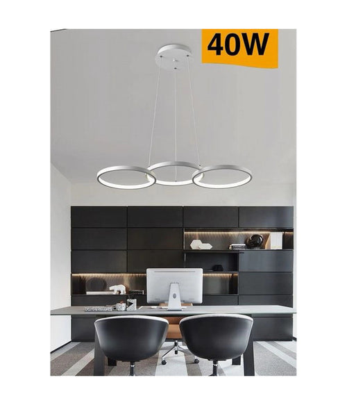 Lampadario A Sospensione Da Soffitto 3 Anelli Tre Tonalità Di Colore 40w B63-b3c