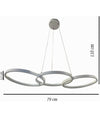 Lampadario A Sospensione Da Soffitto 3 Anelli Tre Tonalità Di Colore 40w B63-b3c