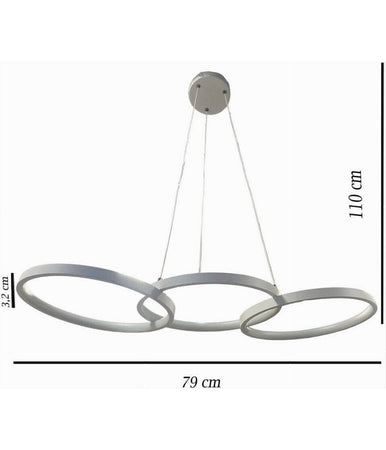 Lampadario A Sospensione Da Soffitto 3 Anelli Tre Tonalità Di Colore 40w B63-b3c