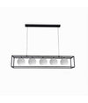 Lampadario A Sospensione Da Soffitto Contemporaneo Nero Con 5 Sfere Vetro G9 B89