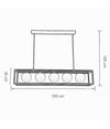 Lampadario A Sospensione Da Soffitto Contemporaneo Nero Con 5 Sfere Vetro G9 B89