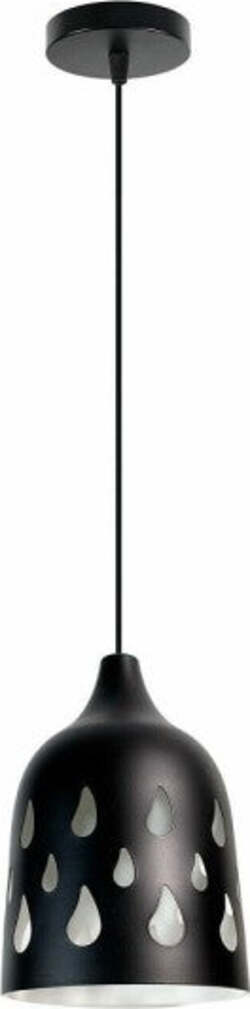 Lampadario-A-Sospensione-Da-Soffitto-Traforato-E27-Punto-Luce-Bianco-E-Nero