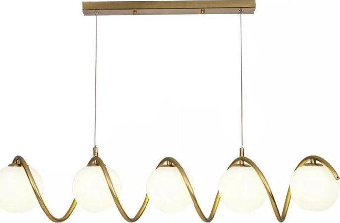 Lampadario-A-Sospensione-Da-Soffitto-Twist-5-X-Sfera-In-Vetro-Bianco-G9-Bronzo-Kovalmax