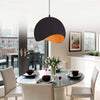 Lampadario-A-Sospensione-Forma-Guscio-D'uovo-Portalampada-E27-Metallo-Nero
