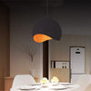 Lampadario-A-Sospensione-Forma-Guscio-D'uovo-Portalampada-E27-Metallo-Nero