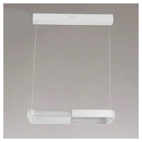 Lampadario A Sospensione Led 18w Rettangolare Bianco Cristallo Telecomando 32002