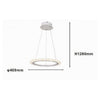 Lampadario A Sospensione Led 24 W Cerchio Anello Effetto Cristallo Bianco 31890