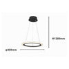 Lampadario A Sospensione Led 24 Watt Cerchio Anello Effetto Cristallo Nero 31906