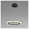 Lampadario A Sospensione Led 24 Watt Cerchio Anello Effetto Cristallo Nero 31906