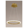 Lampadario A Sospensione Led 24 Watt Cerchio Anello Effetto Cristallo Oro 31913