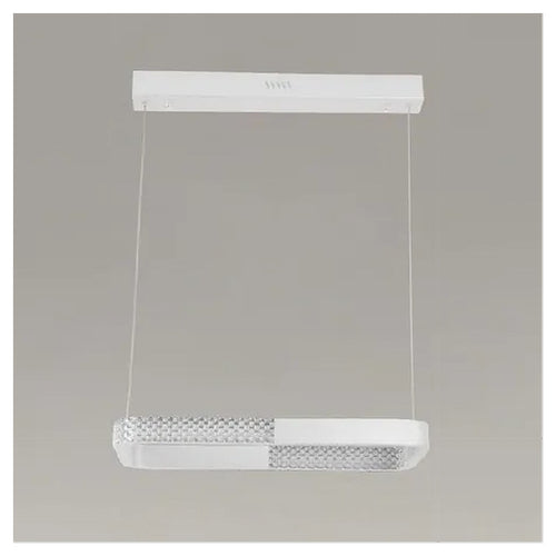 Lampadario A Sospensione Led 24w Rettangolare Bianco Cristallo Con Telecomando 32033