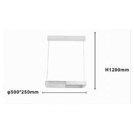 Lampadario A Sospensione Led 28w Rettangolare Bianco Cristallo Con Telecomando 32064
