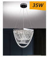 Lampadario A Sospensione Led 35 W Design Moderno Cristalli Luce Fredda 6500k B74