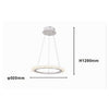 Lampadario A Sospensione Led 36 W Cerchio Anello Bianco Effetto Cristallo 31920