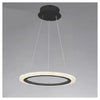 Lampadario A Sospensione Led 36 Watt Cerchio Anello Nero Effetto Cristallo 31937