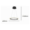 Lampadario A Sospensione Led 36 Watt Cerchio Anello Nero Effetto Cristallo 31937
