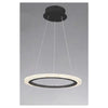 Lampadario A Sospensione Led 36 Watt Cerchio Anello Nero Effetto Cristallo 31937