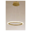 Lampadario A Sospensione Led 36 Watt Cerchio Anello Oro Effetto Cristallo 31944