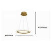 Lampadario A Sospensione Led 36 Watt Cerchio Anello Oro Effetto Cristallo 31944