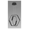 Lampadario A Sospensione Led 48 W Esagonale Effetto Cristallo Moderno Nero 31845