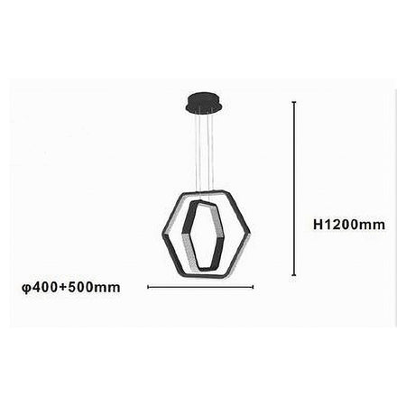 Lampadario A Sospensione Led 48 W Esagonale Effetto Cristallo Moderno Nero 31845