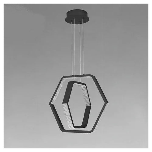 Lampadario A Sospensione Led 48 W Esagonale Effetto Cristallo Moderno Nero 31845