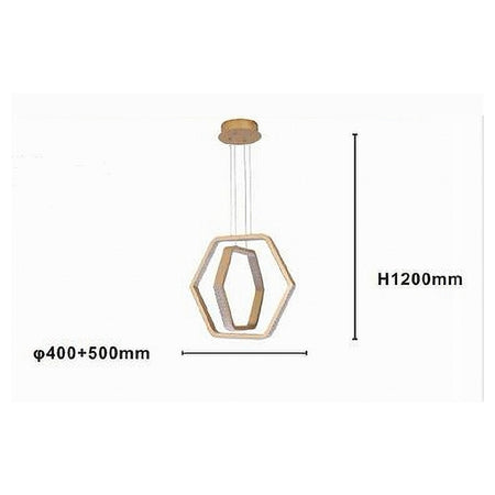 Lampadario A Sospensione Led 48 W Esagonale Effetto Cristallo Moderno Oro 31852
