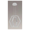 Lampadario A Sospensione Led 48w Esagonale Effetto Cristallo Moderno Bianco 31838
