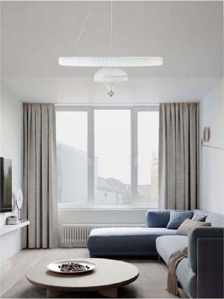 Lampadario-A-Sospensione-Led-50-W-Bianco-Anello-Sospeso-Effetto-Cristallo-Lp-17b