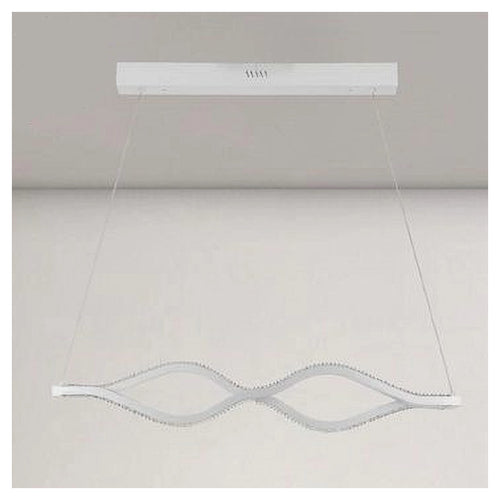 Lampadario A Sospensione Led 58 W Onda Infinito Cristallo Ondulato Bianco 32125