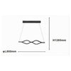 Lampadario A Sospensione Led 58 Watt Onda Infinito Cristallo Ondulato Nero 32132