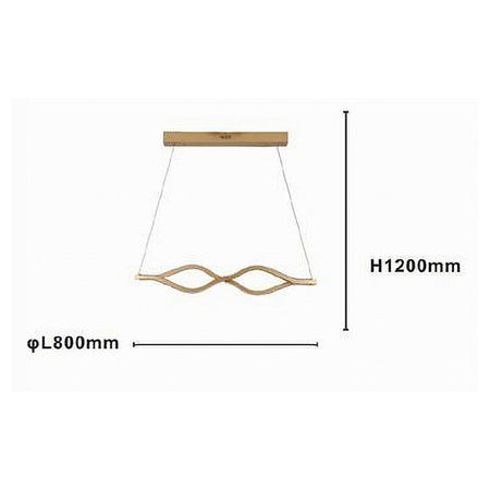 Lampadario A Sospensione Led 58 Watt Onda Infinito Cristallo Ondulato Oro 32149