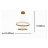 Lampadario A Sospensione Led 60w 2 Cerchi Anelli Cristallo Telecomando Oro 31975
