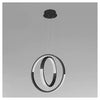 Lampadario A Sospensione Led 64 W Circolare Effetto Cristallo Moderno Nero 32163