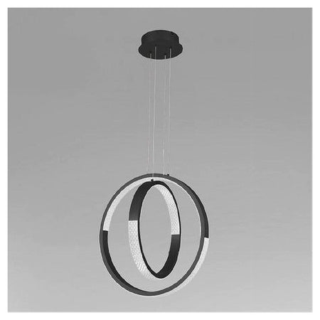 Lampadario A Sospensione Led 64 W Circolare Effetto Cristallo Moderno Nero 32163