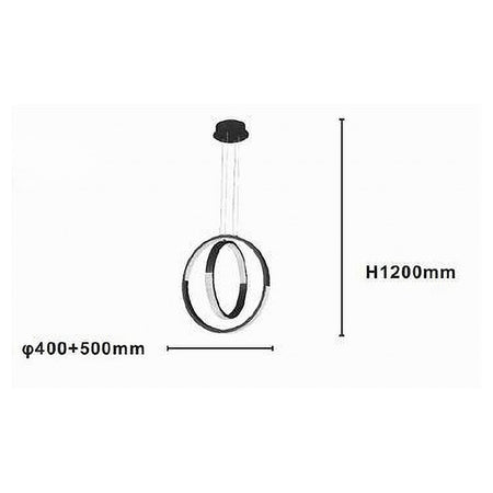 Lampadario A Sospensione Led 64 W Circolare Effetto Cristallo Moderno Nero 32163