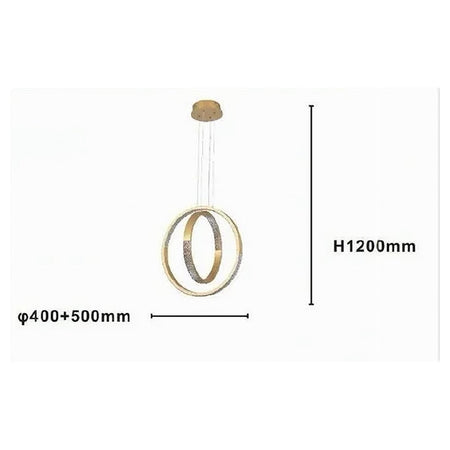 Lampadario A Sospensione Led 64 W Circolare Effetto Cristallo Moderno Oro 32170