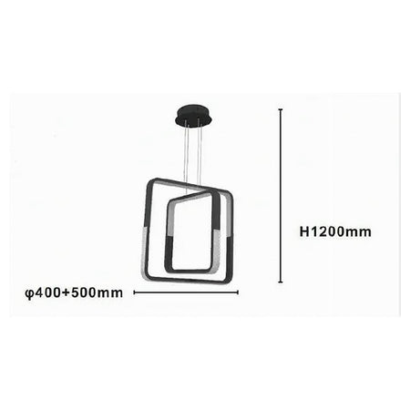 Lampadario A Sospensione Led 64 W Quadrati Effetto Cristallo Moderno Nero 32194