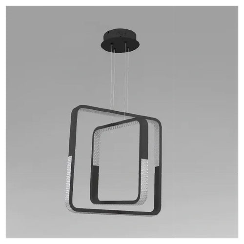 Lampadario A Sospensione Led 64 W Quadrati Effetto Cristallo Moderno Nero 32194