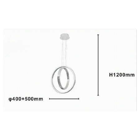 Lampadario A Sospensione Led 64w Circolare Effetto Cristallo Moderno Bianco 32156