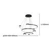 Lampadario A Sospensione Led 65w 3 Semi Cerchi Con Telecomando Design Moderno Nero 71385